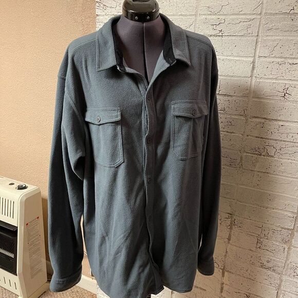 Columbia Gray Fleece Long SLeeve Shirt XXL - Picture 2 of 7